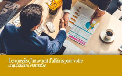 Conseils d’un avocat d’affaires pour votre acquisition d’entreprise