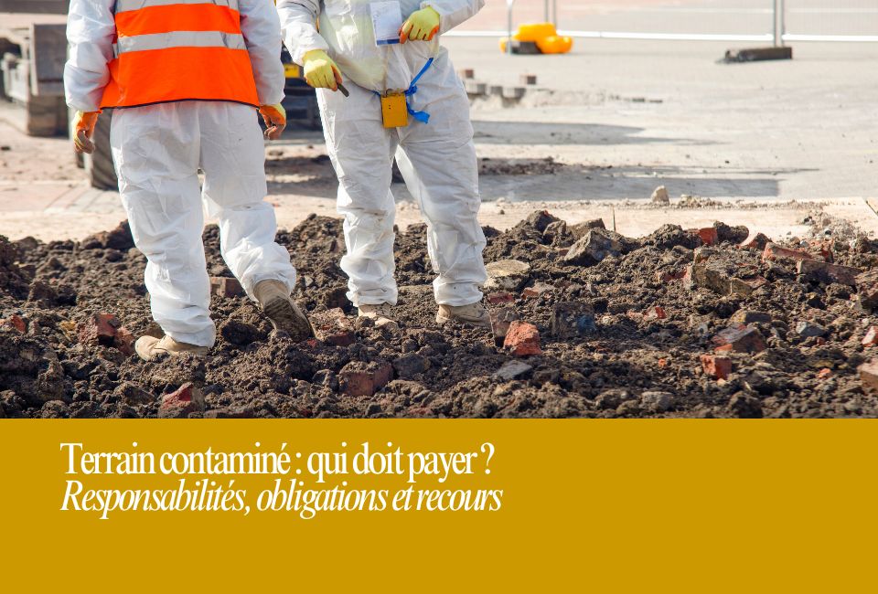 Des inspecteurs analysent un terrain contaminé pour évaluer qui doit payer
